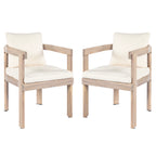 Acacia Wood Dining Chairs Set of 2, Armchairs with