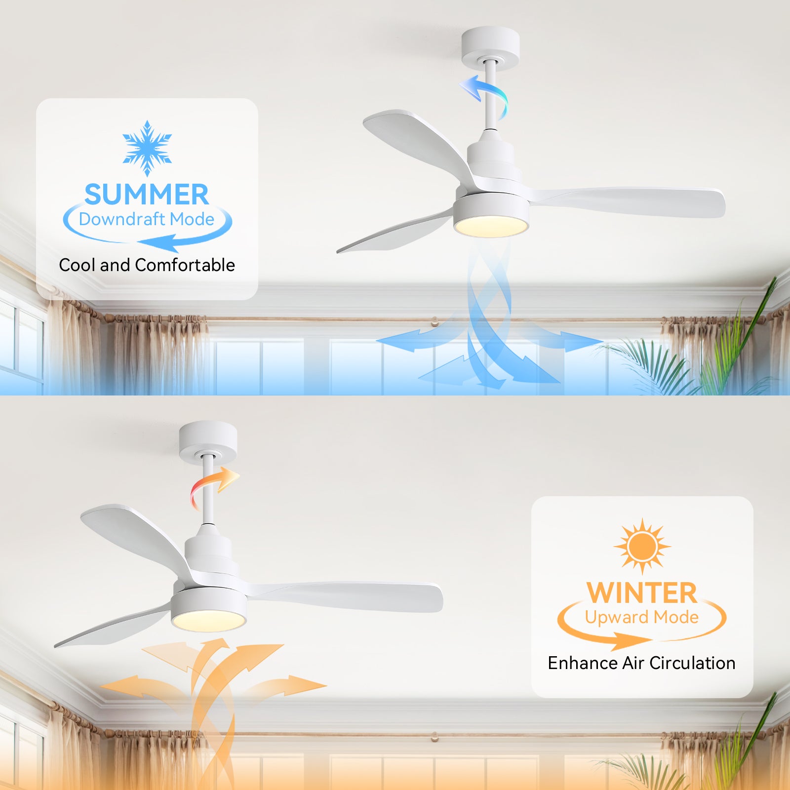 48 Inch Wood Ceiling Fan With Light