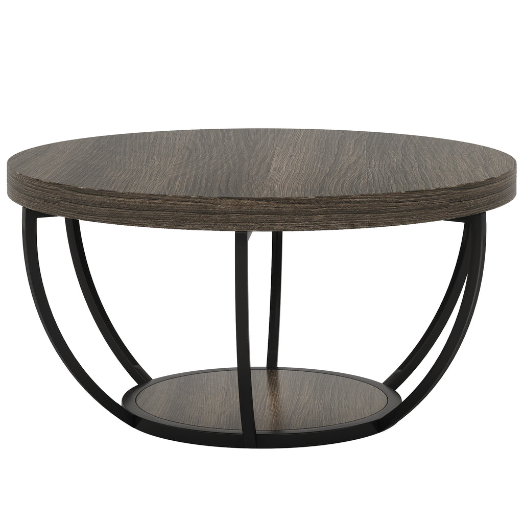 31.7” Round Coffee Table with Storage