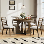 TREXM Round Dining Table for 4 with Chairs Set