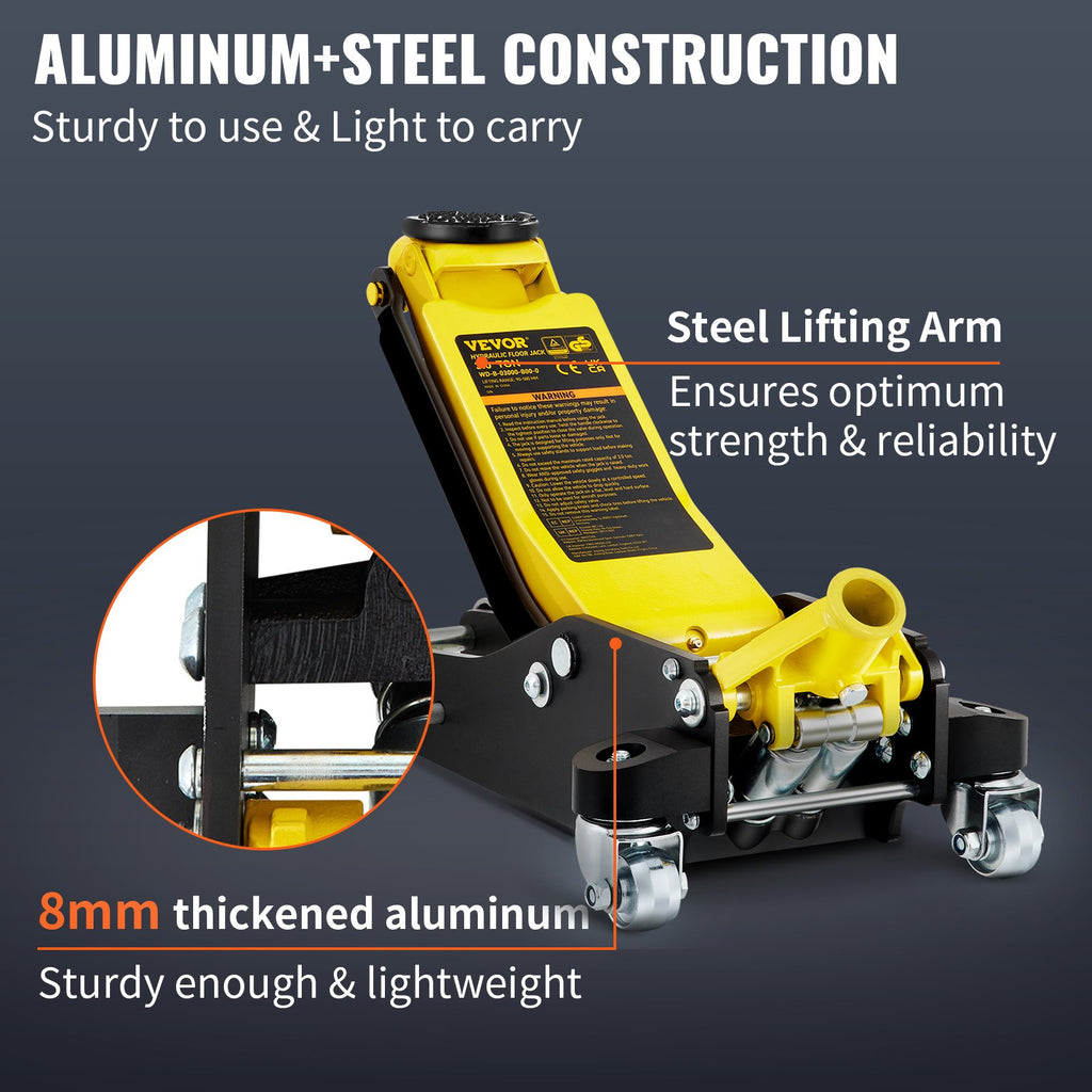 3 Ton Low Profile Aluminum Steel Racing Floor Jack