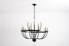 18-Light Chandelier Industrial Iron Candle Chandelier