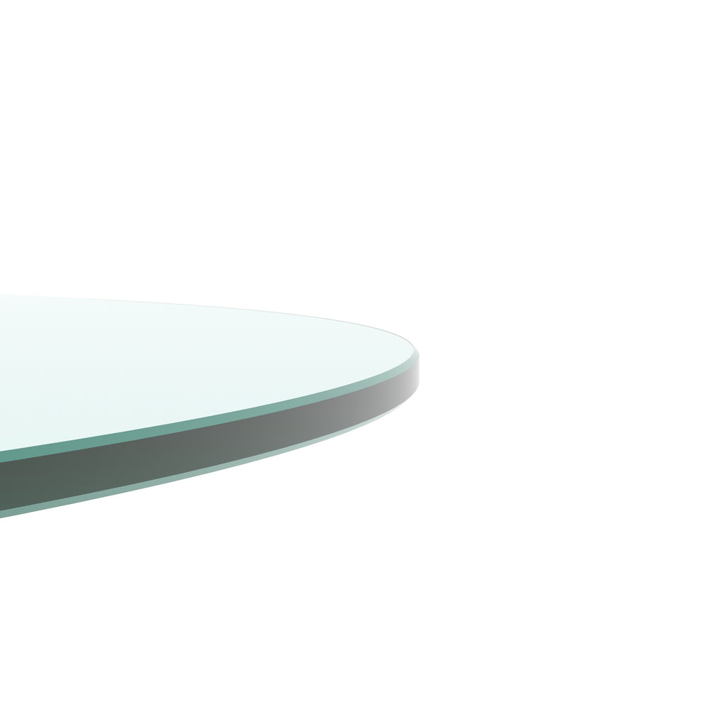 36-Inch Round Tempered Glass Table Top, Clear, 1/4-Inch Thick