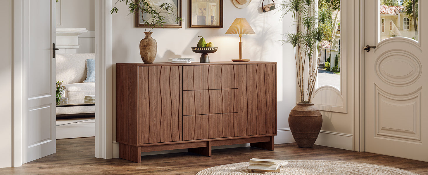 59.1" Buffet Sideboard with 2 Doors and 3 Drawers
