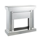 Nysa Mirrored & Faux Crystals Fireplace