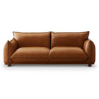 Emma Mid Century Modern Luxury Cognac Leather Sofa