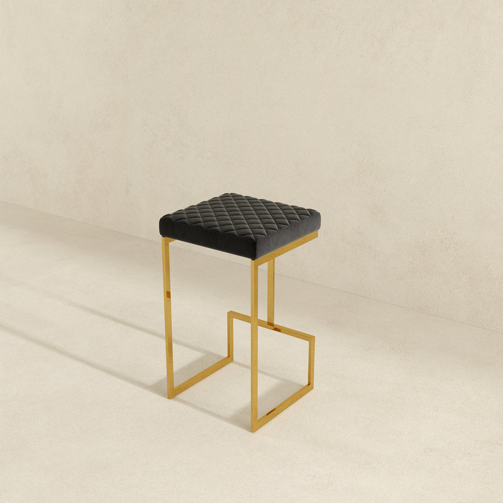Joel Mid Century Modern Luxury Upholstered Stool