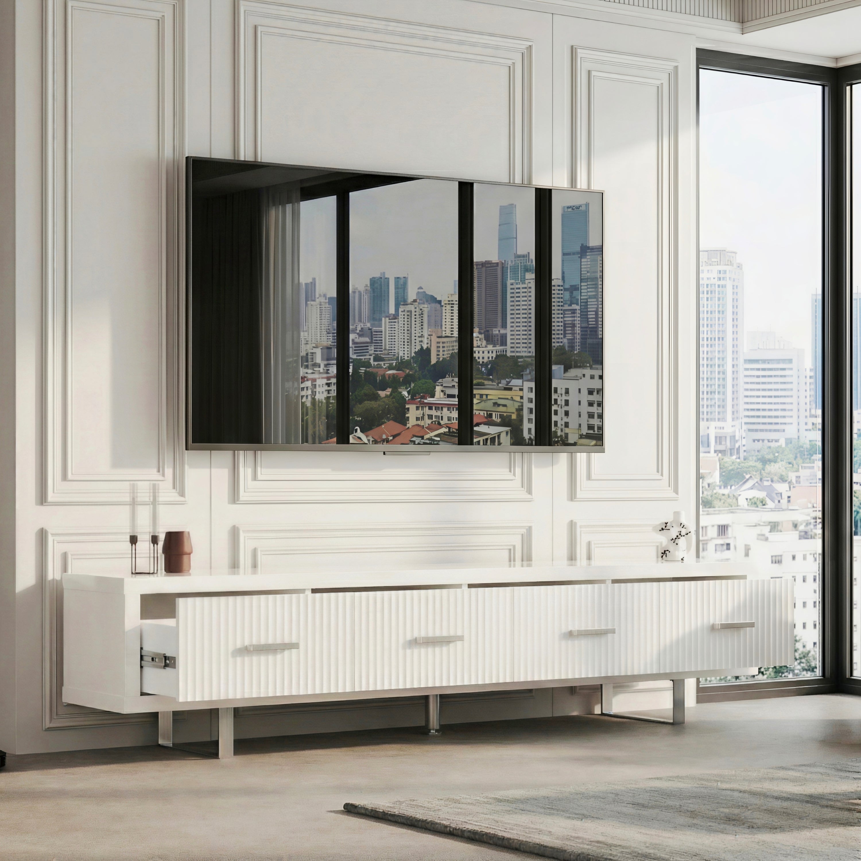 High Gloss TV Stand - 78.7 inches