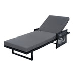 Black Iron Outdoor Chaise Lounge with Mixed Rope