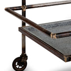 Percy Galvanized Metal Bar Cart