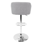 Contemporary Adjustable Barstool with Swivel in Light