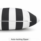 2 Pack Outdoor Pillow Covers - Black/White Striped