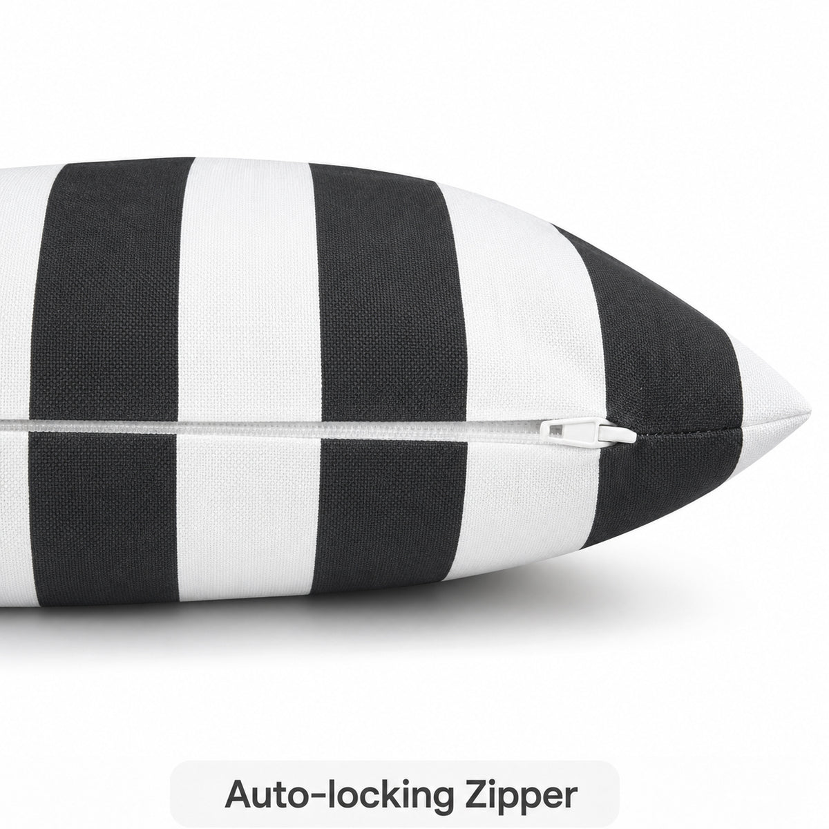 2 Pack Outdoor Pillow Covers - Black/White Striped