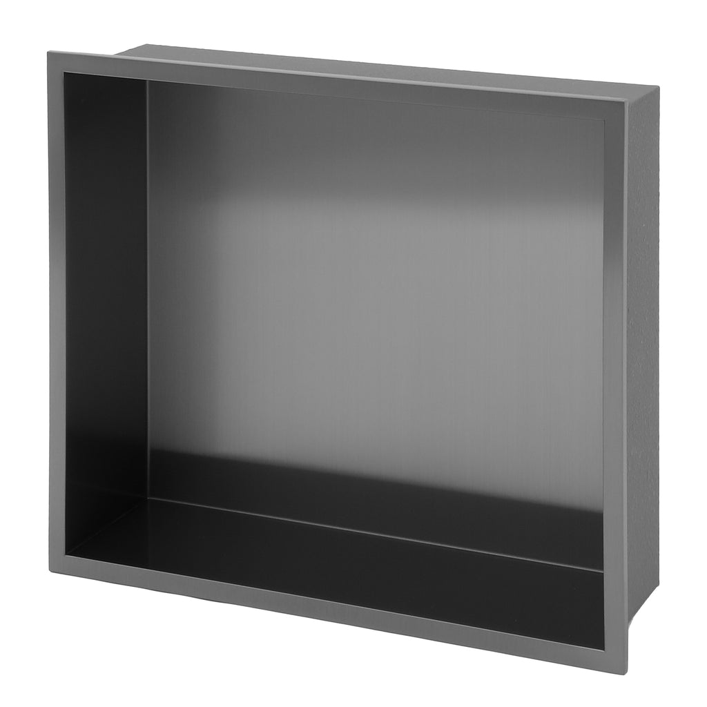 17" x 15" Stainless Steel Shower Niche in Gunmetal