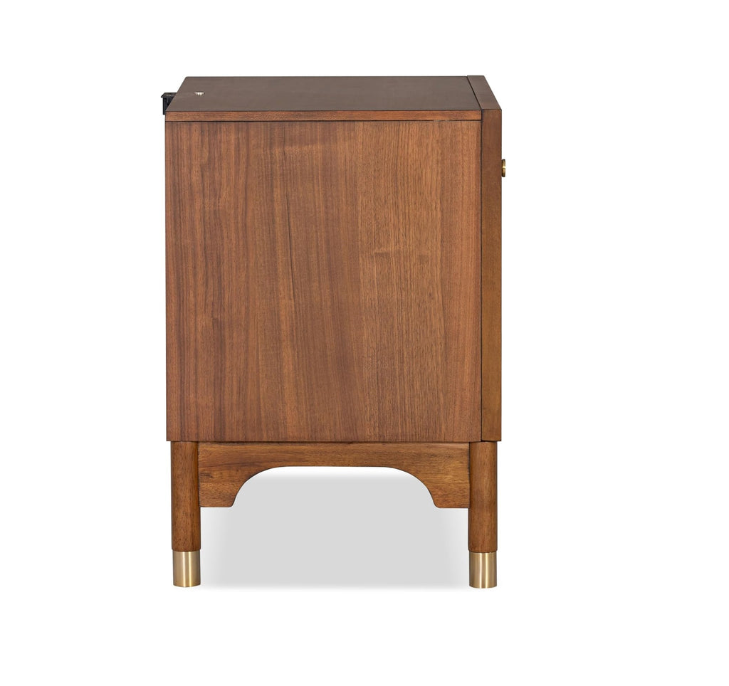 Mid Century Modern Style 1pc Nightstand English Dovetail Drawer USB Port