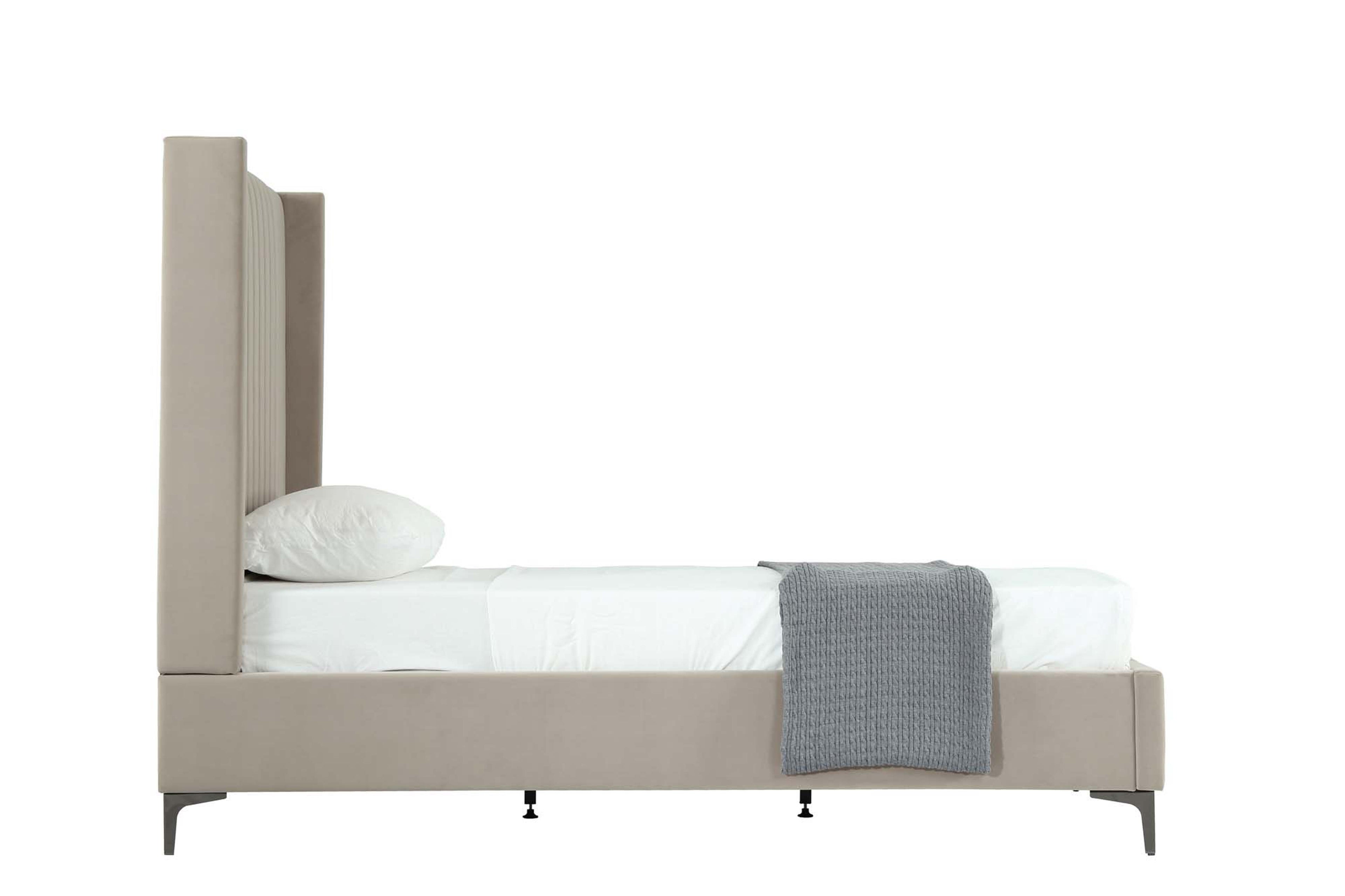 Promenade Upholstered Velvet Twin Bed in Rustic