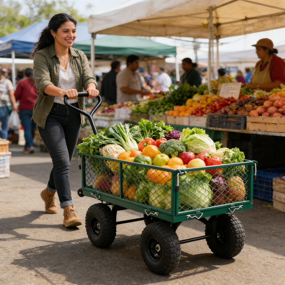 Wagon Cart Garden Cart – Green