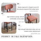 Bar Stools Set of 2, 26 Inch Modern Upholstered Fabric Counter Height Barstools