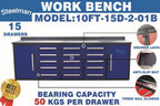 10ft Storage Cabinet with Work Bench