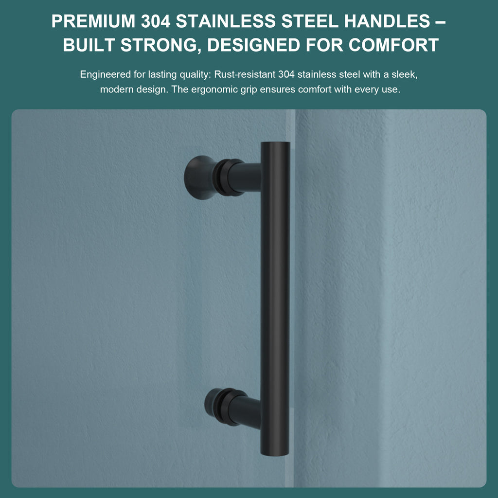 48"W x 76"H Single-Slide Shower Door - 8mm Tempered Glass