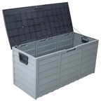 75 Gallon Resin Deck Box with Wheels for Outdoor Storage