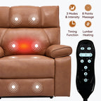 Orange Leatheraire Heat Massage Dual Motor Recliner
