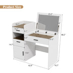 3-in-1 Vanity Desk with Flip Top Mirror