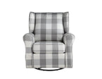 Patli Gray & White Fabric Glider Chair with Swivel