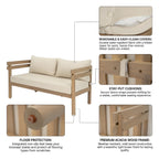 4-Piece Acacia Wood Patio Furniture Set