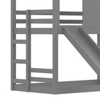 Twin House Bunk Bed with Slide and Storage Shelves