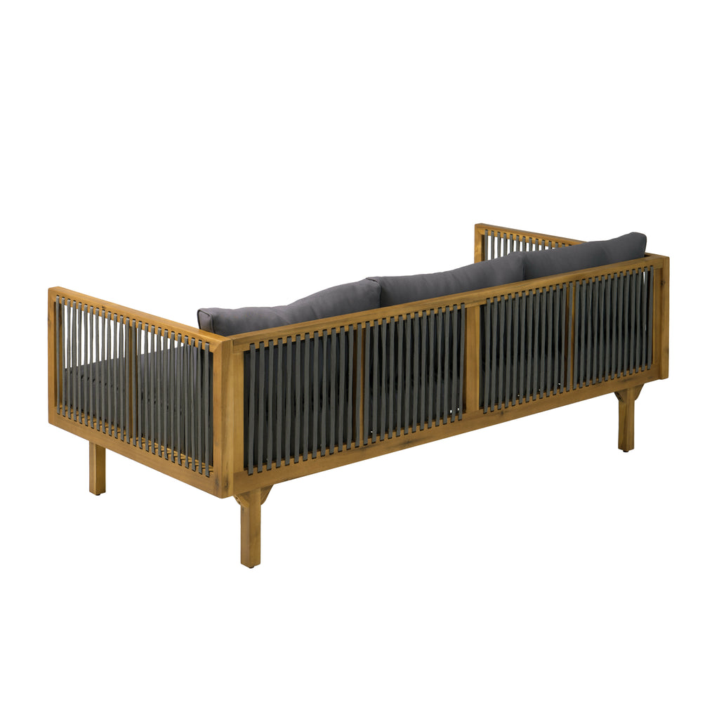 2-Piece Outdoor Patio Set: Sofa with Dark