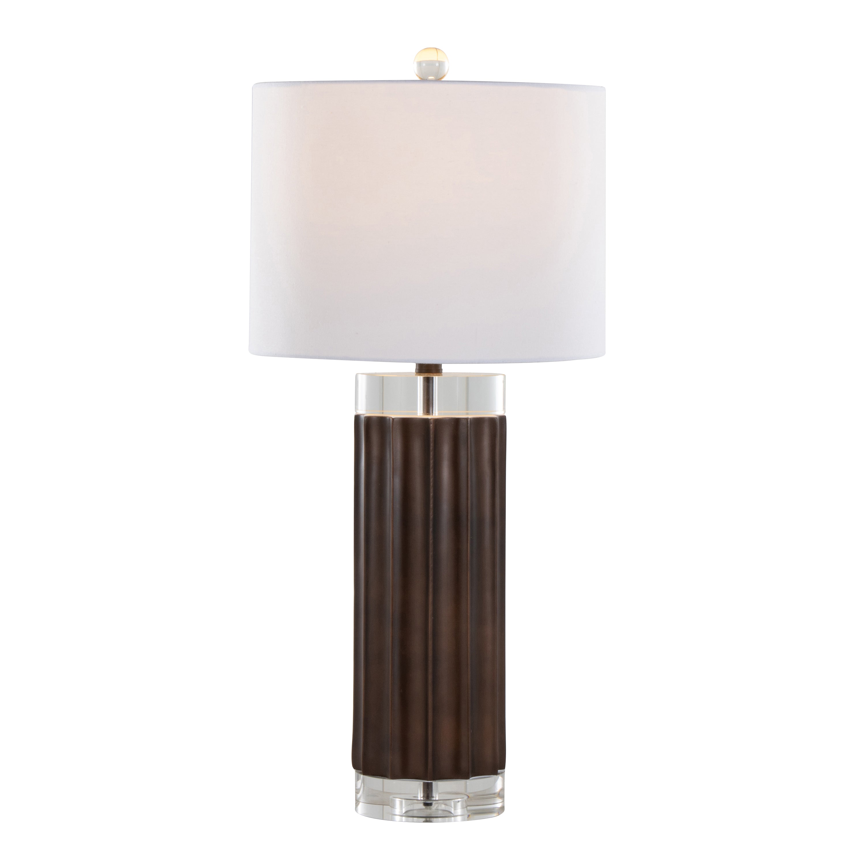Cylinder Fluted 29.25" Contemporary Polyresin Table Lamp