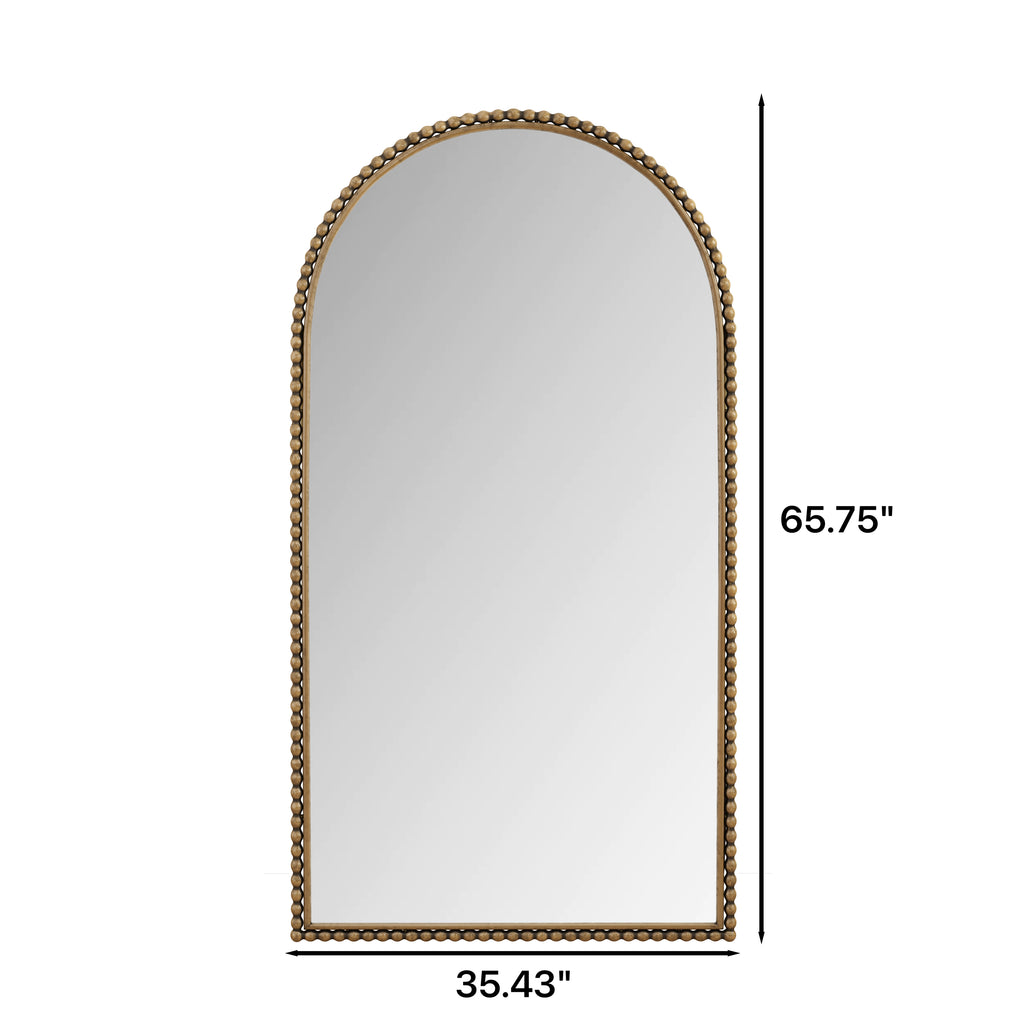 Iron Arch Retro Full Length Mirror with Supporting Feet, Gold