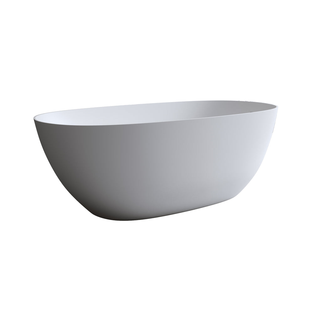 57" Solid Surface Matte Tub - Freestanding Soaking Bathtub