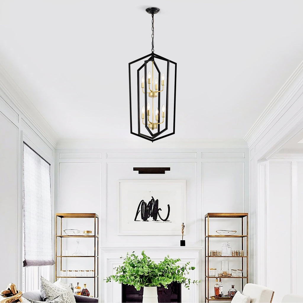 8-Light Lantern Tired Farmhouse Ceiling Hanging Light