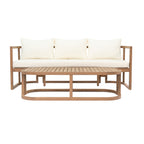 TOPMAX 4-Piece Modern Acacia Wood Sofa Set