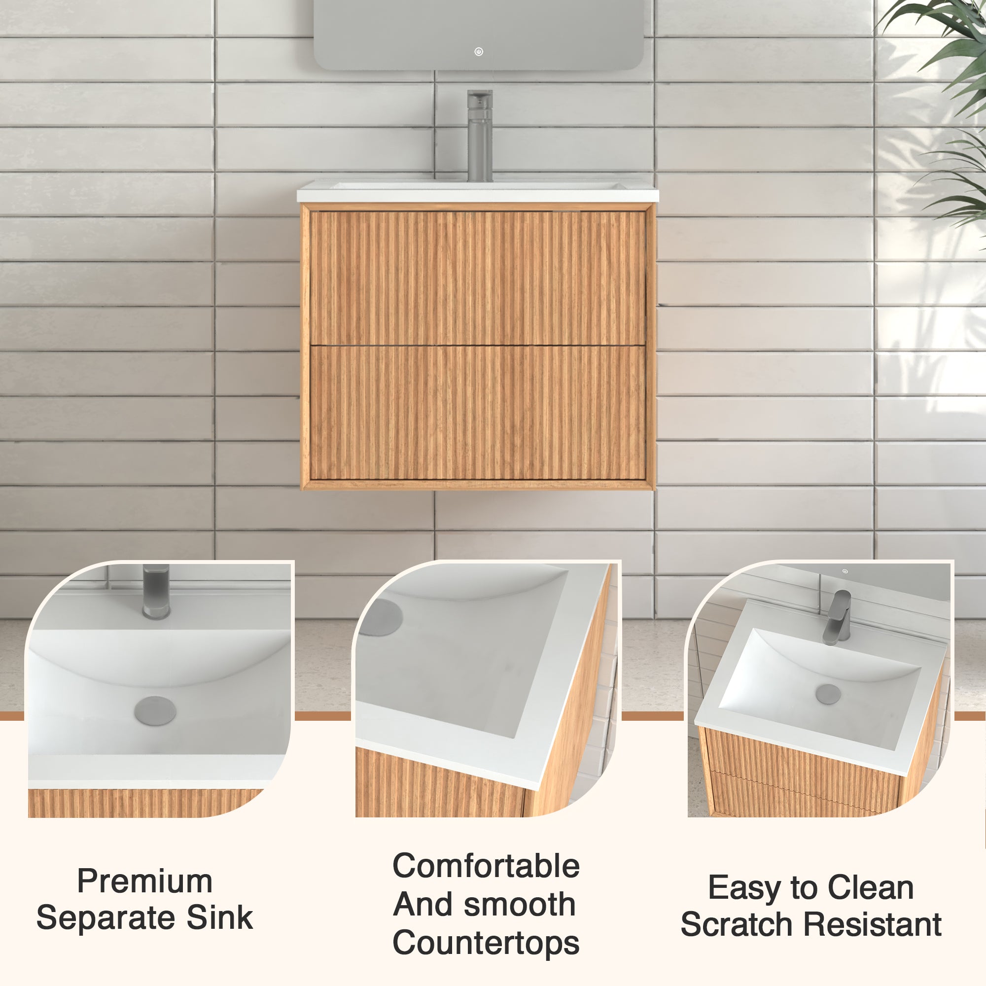24'' Floating Bathroom Vanity Set