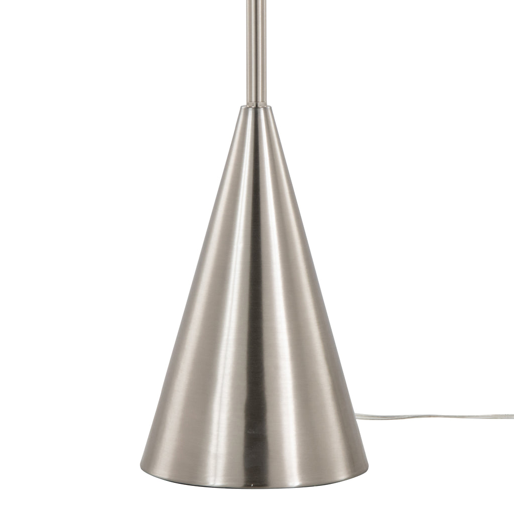 64" Contemporary Metal Floor Lamp in Brushed Nickel