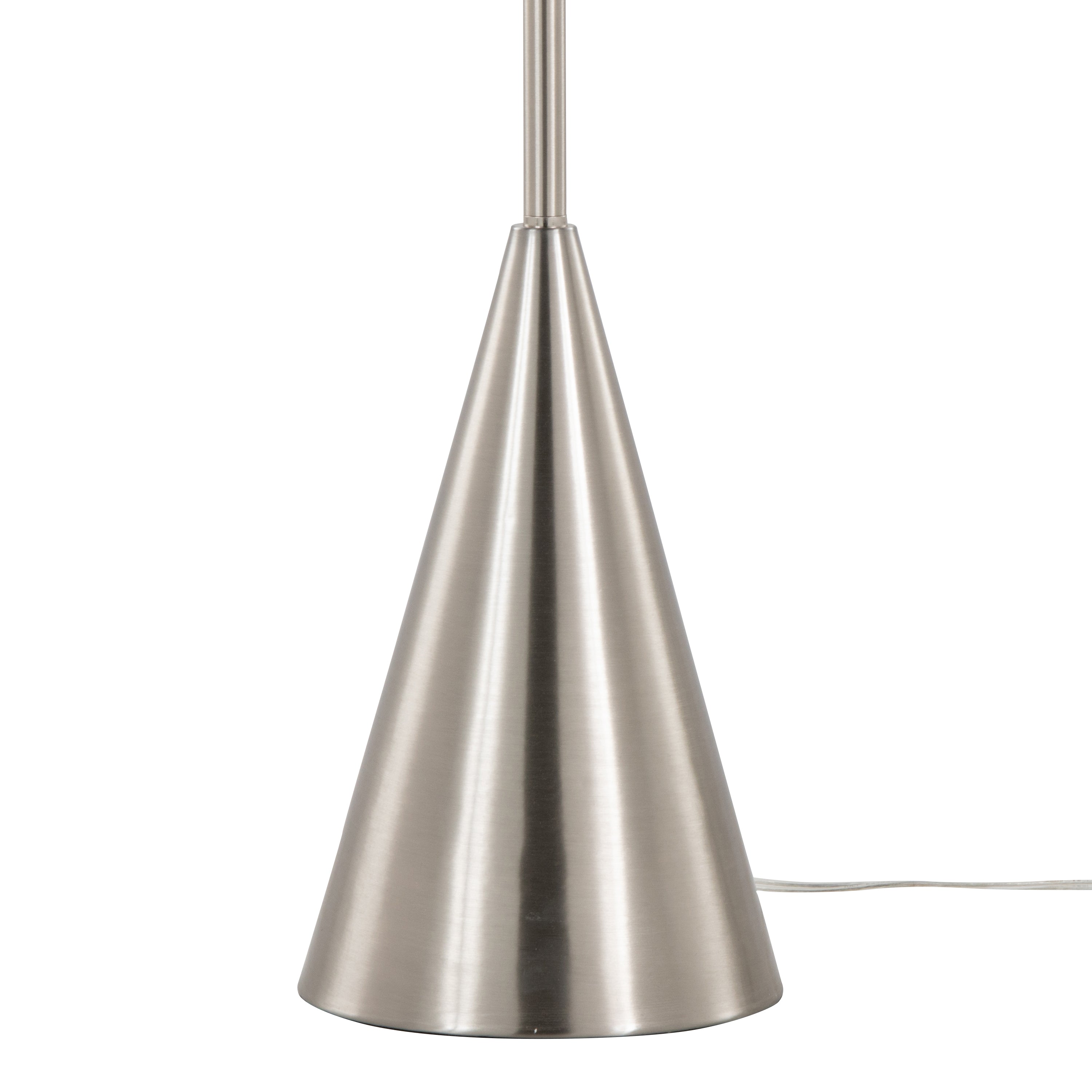 64" Contemporary Metal Floor Lamp in Brushed Nickel