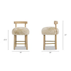 Arden 27.5 Genuine Fur Counter Height Bar Stool