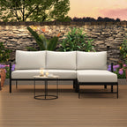 U_Style Outdoor L-Shaped Sofa with Iron Frame