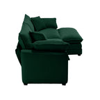 Corduroy Two-Seater Sofa with Ottoman