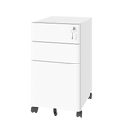 3-Drawer Mobile File Cabinet with Lock