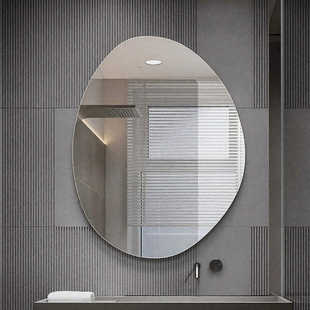 40 in. x 32 in. Modern Asymmetrical Bathroom Wall Mirror