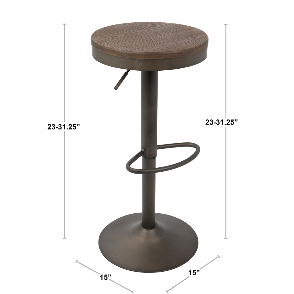 Adjustable Barstool in Antique and