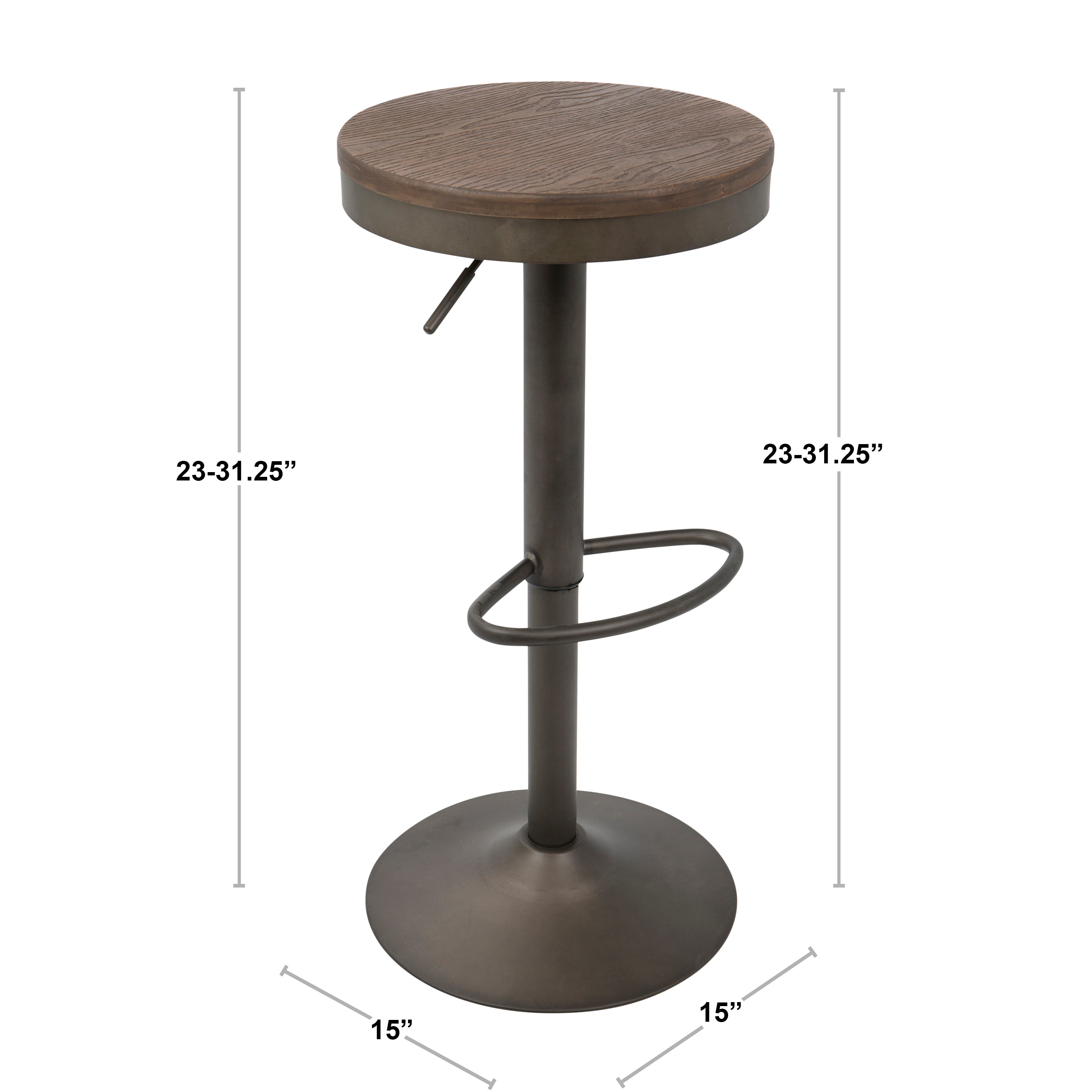 Adjustable Barstool in Antique and