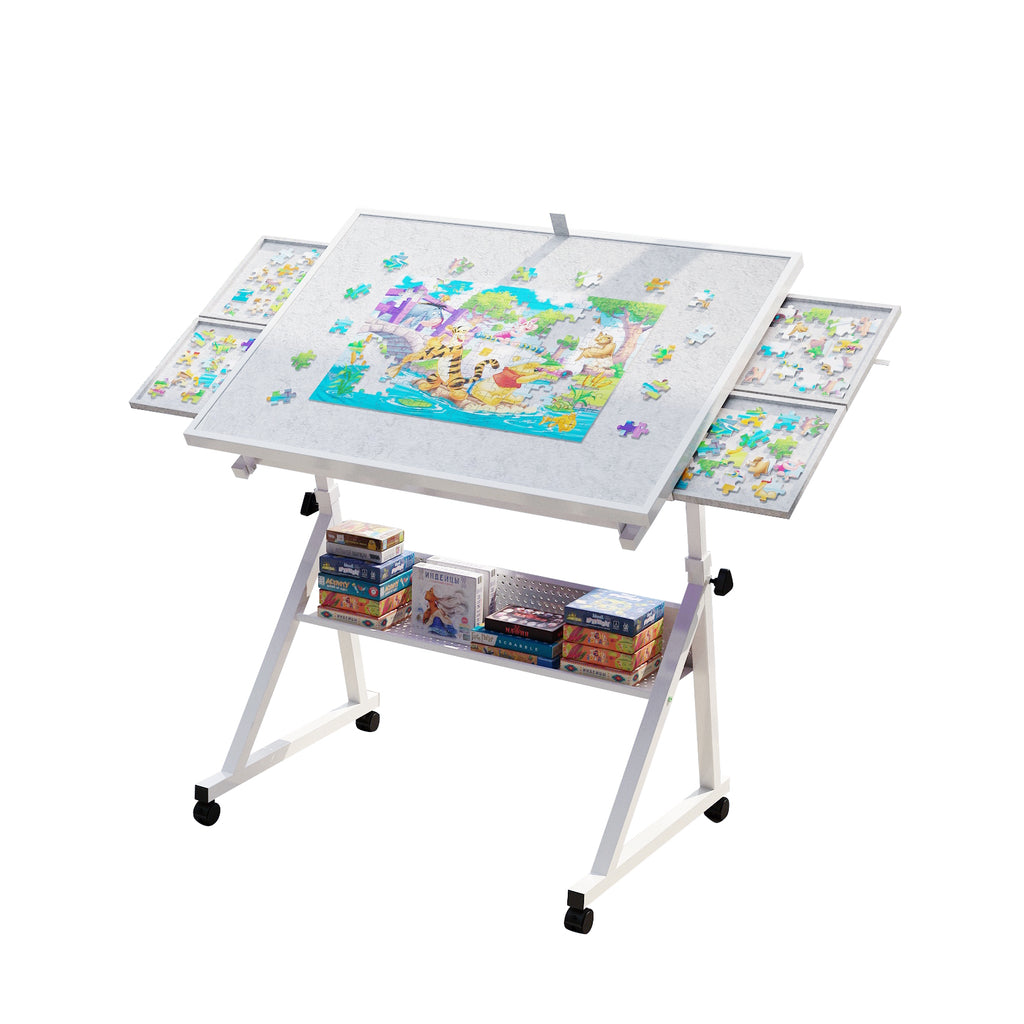 1500 Piece Jigsaw Puzzle Metal Table with 4 Trays