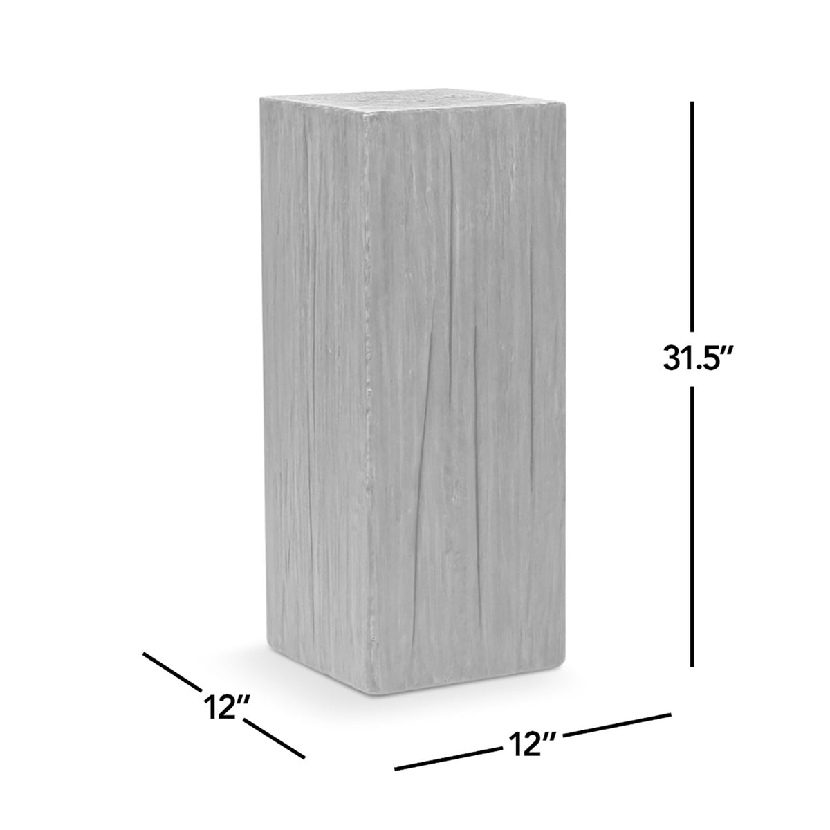 Umber 31.5-Inch Solid Reclaimed Pine Wood Side Table, Light Natural