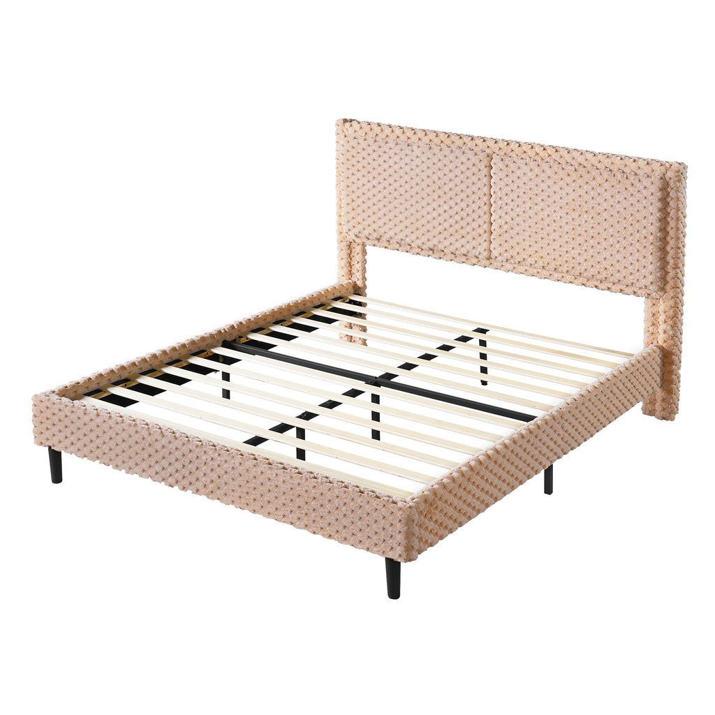 Simple Modern Camel Plush Soft Bed