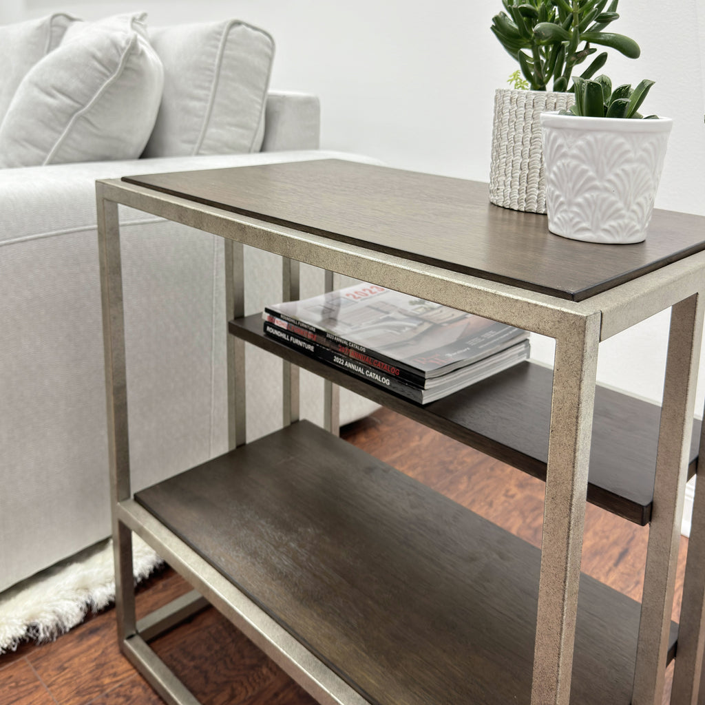 Padena 3-Piece Metal Frame Wood Living Room Coffee Table Set